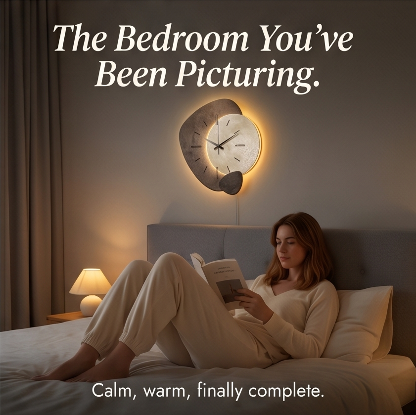 Mondschein-Wanduhr mit warmer Hintergrundbeleuchtung