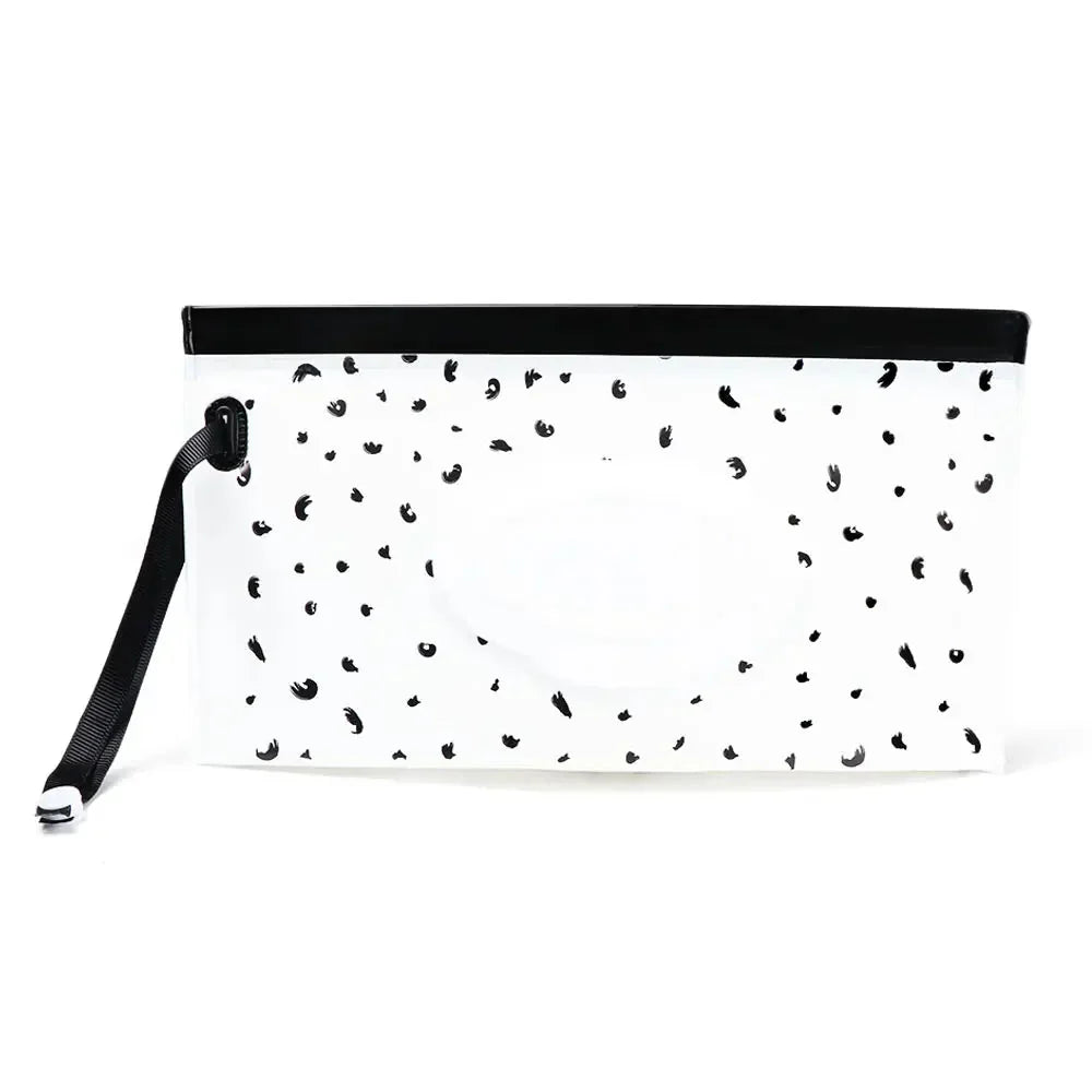 Tragbare Baby-Feuchttüchertasche mit Druckknopfschlaufe und Klappdeckel