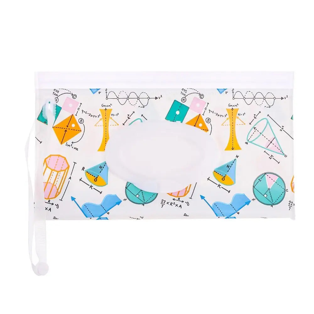 Tragbare Baby-Feuchttüchertasche mit Druckknopfschlaufe und Klappdeckel