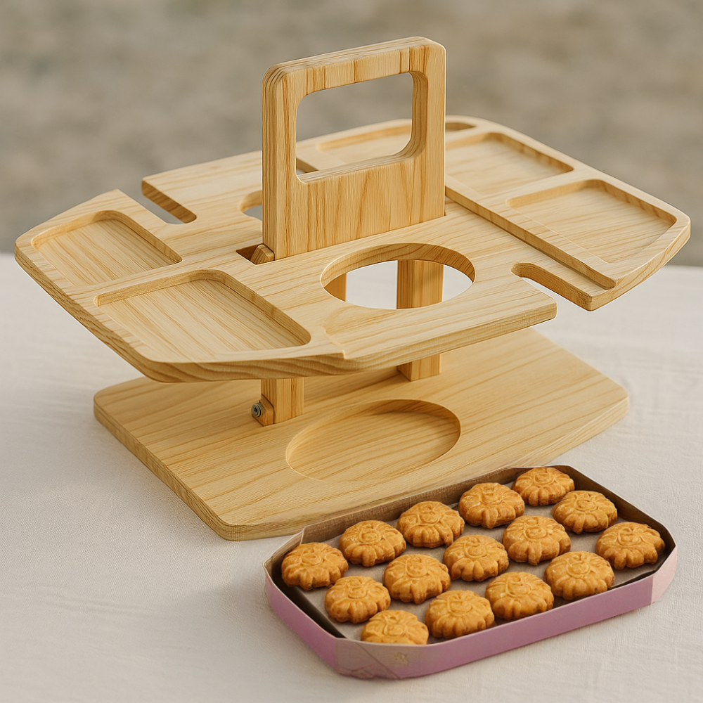 Tragbarer Wein-Picknicktisch aus Holz für Outdoor-Aktivitäten