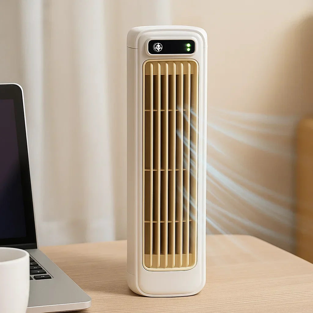 Tragbarer, wiederaufladbarer Turmventilator mit Luftkühler