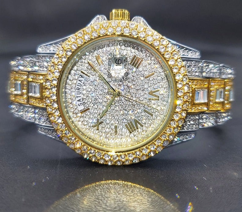 Iced-Out-Luxusuhr für Herren