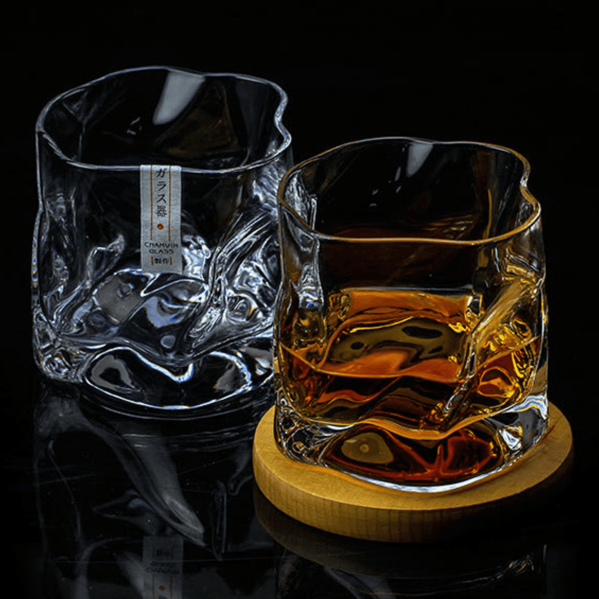 Japanisches Edo Kiriko zerknittertes Whiskyglas