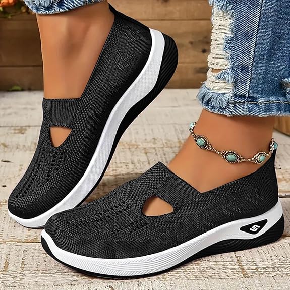 Gut belüftete Damenschuhe mit Stossdämpfung