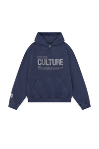 Kapuzenpullover mit Kristallen - Marineblau | Luxus-Streetwear