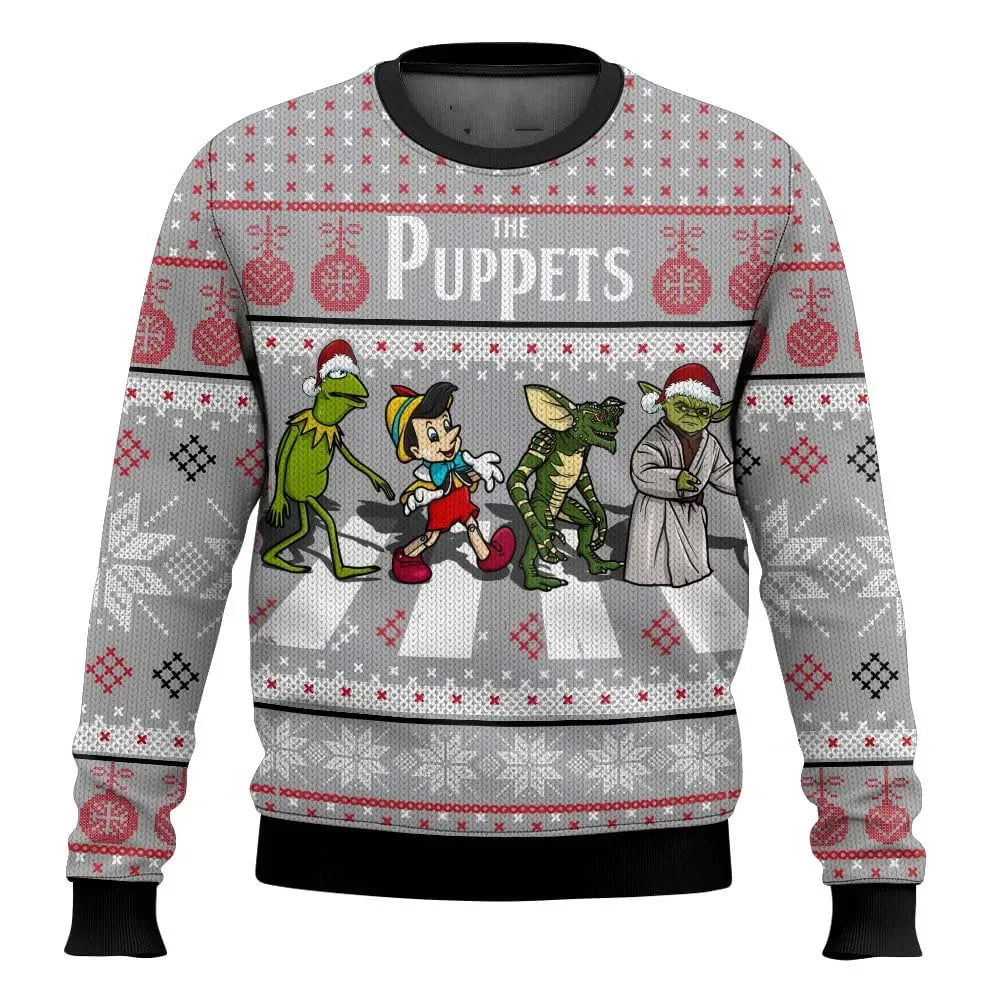 Weihnachtliches Gremlins Oberteil mit 3D-Druck | Unisex-Pullover mit winterlichem Monstermotiv