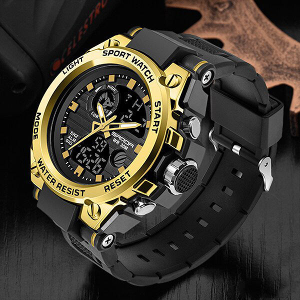 Militär-Herrenarmbanduhr – Robuste, multifunktionale analoge und digitale Armbanduhr