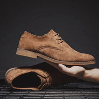 Bequemer, eleganter Derby-Schuh aus Veloursleder