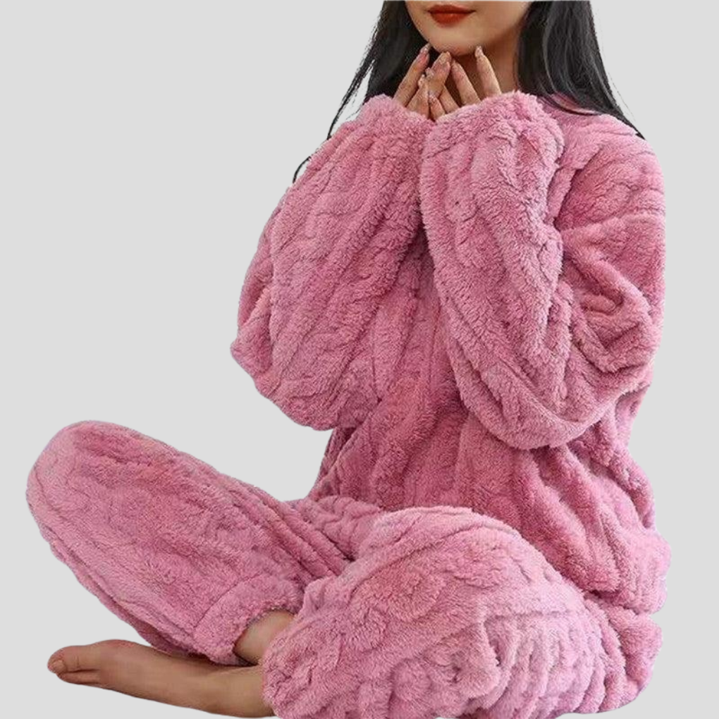 Bequemes Damen-Pyjama-Set aus Strick