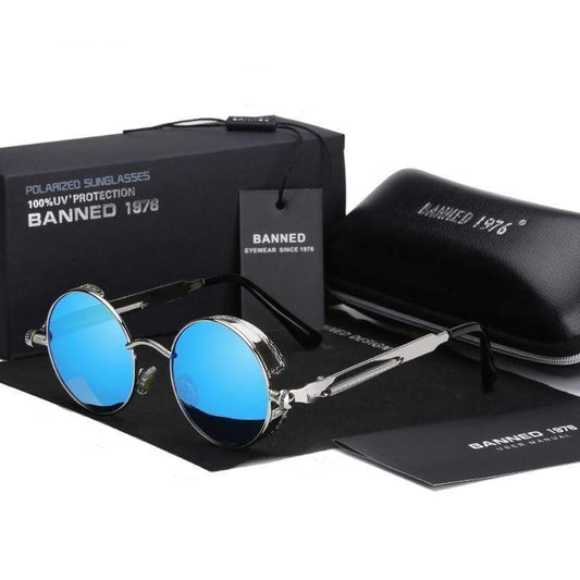 Runde polarisierte Steampunk Retro Sonnenbrille