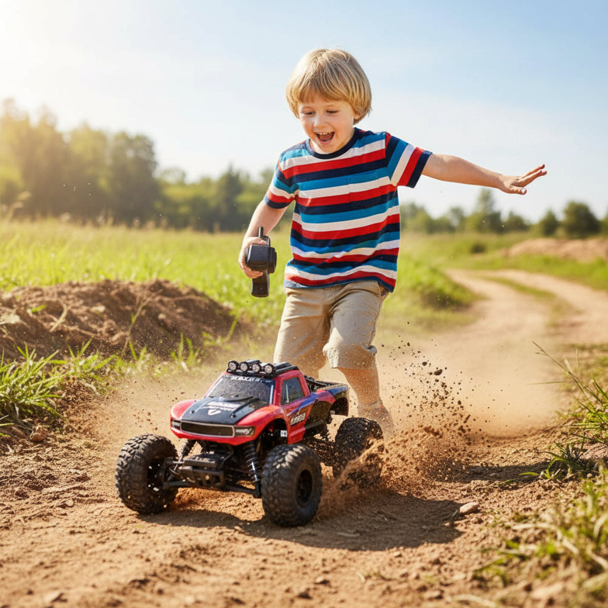 Amphibischer 4x4 Offroad-RC-Monstertruck mit 2,4-GHz-Fernsteuerung
