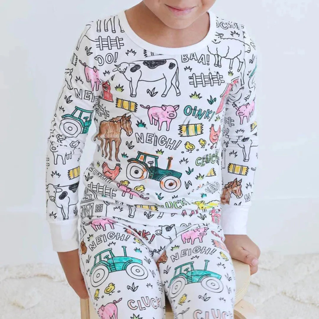 Ausmalbarer Pyjama - Kreativer Kinderpyjama zum Selberausmalen