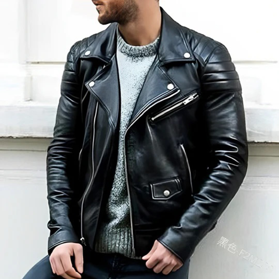 Klassische Leder-Bikerjacke