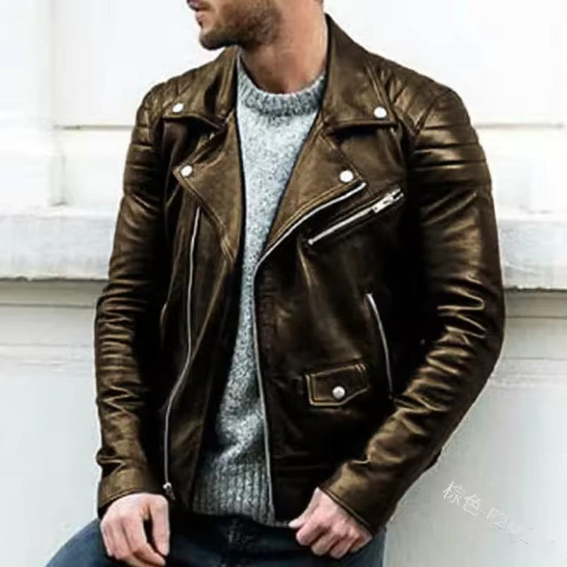 Klassische Leder-Bikerjacke