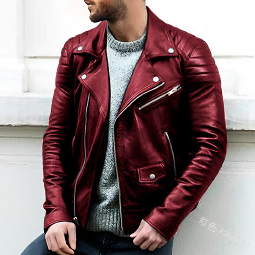 Klassische Leder-Bikerjacke