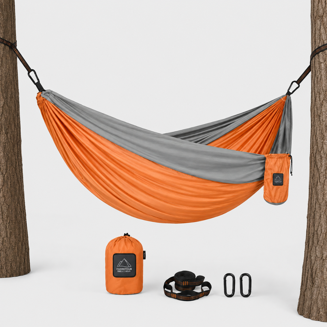 Kompakte Doppel-Hängematte fürs Camping