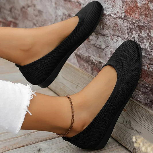Gestrickte Slip-on Ballerinas für Damen
