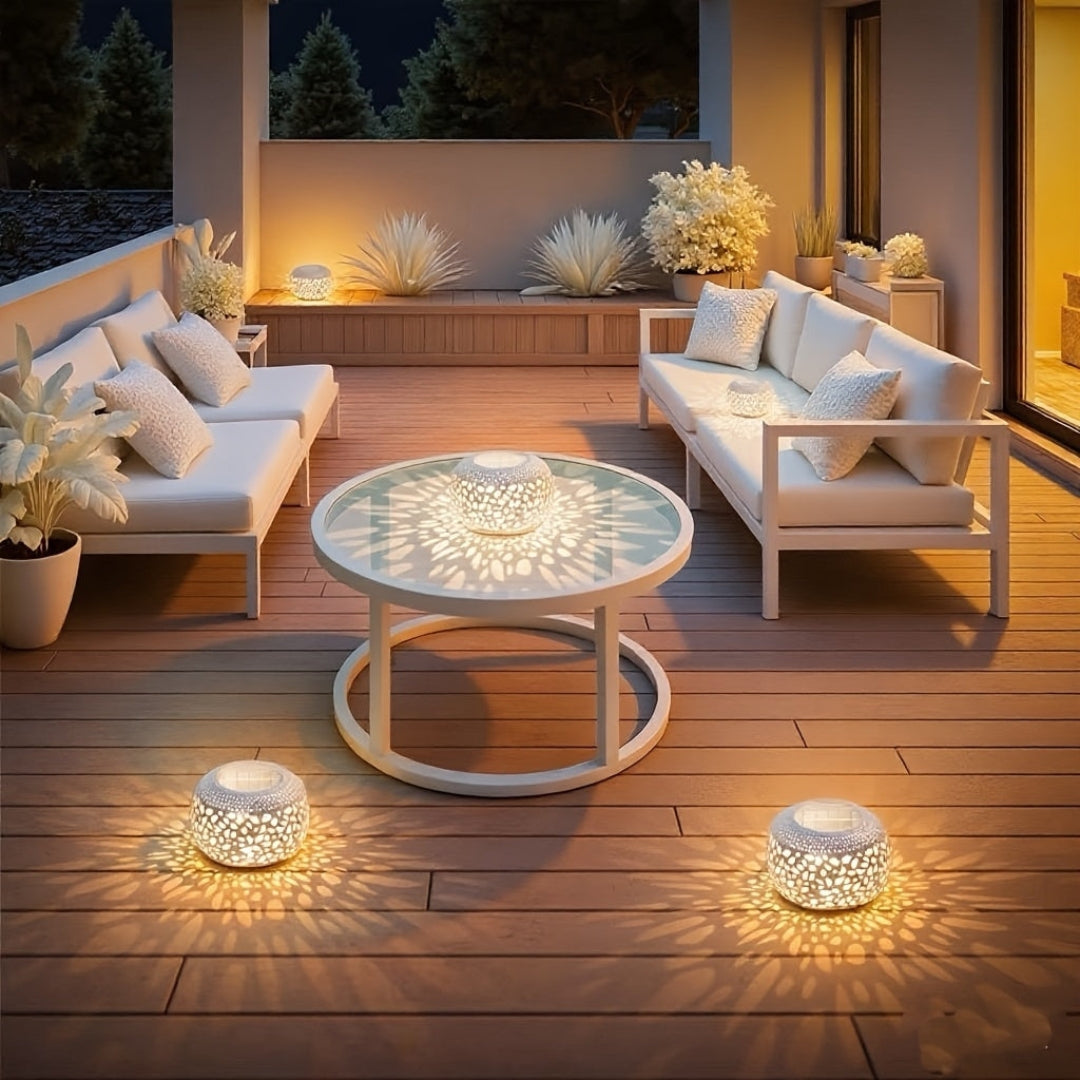Solar-Tischleuchte für aussen – Stimmungsvolle Solar-Tischlampe für den Aussenbereich