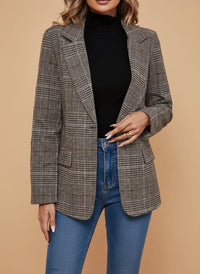 Lockerer karierter Damenblazer