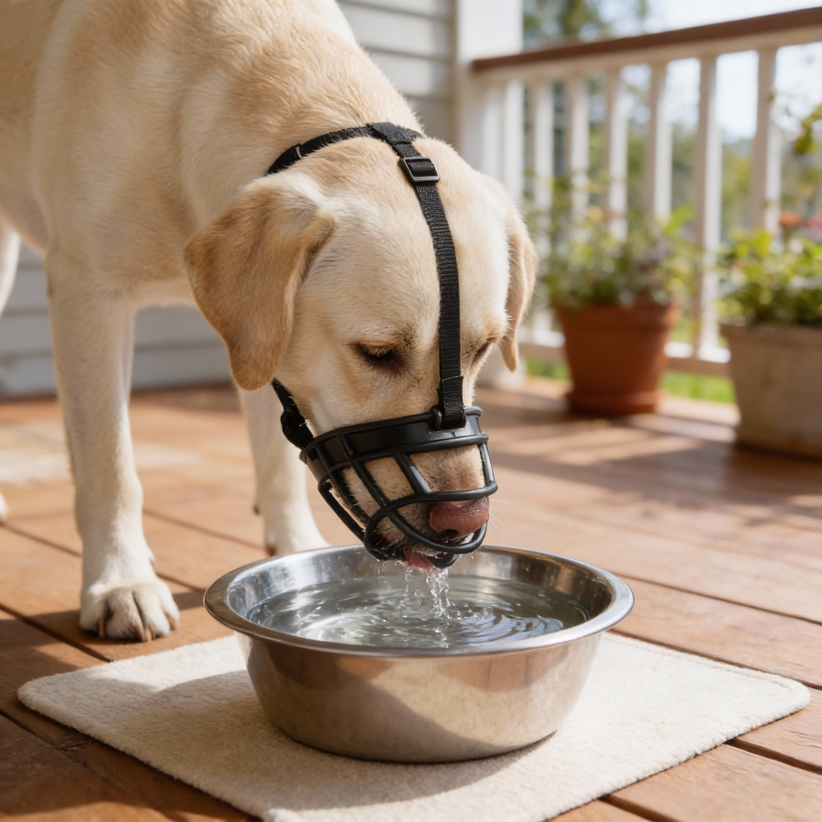 Atmungsaktiver Maulkorb für Hunde gegen Beissen und Bellen
