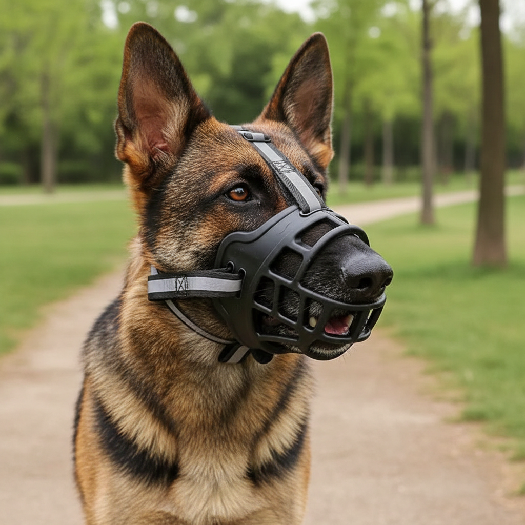 Atmungsaktiver Maulkorb für Hunde gegen Beissen und Bellen