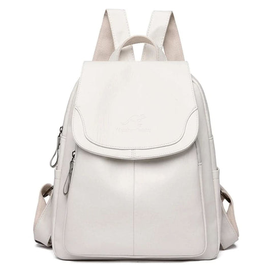 Diebstahlsicherer Damen-Lederrucksack mit RFID-Schutz