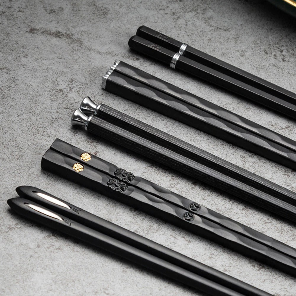 Luxus Essstäbchen-Set mit raffinierten Mustern (5 Paar)