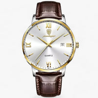 Luxus-Herrenarmbanduhr mit Lederarmband