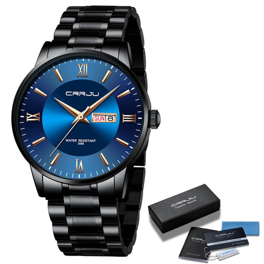 Luxus Herren wasserdichte Sportuhr – Edelstahl Quarz-Chronograph