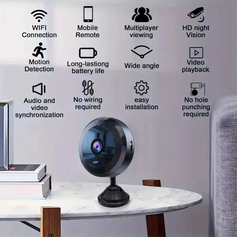 Magnetische Mini-WLAN-Überwachungskamera – 1080P HD | Nachtsicht und Bewegungssensor