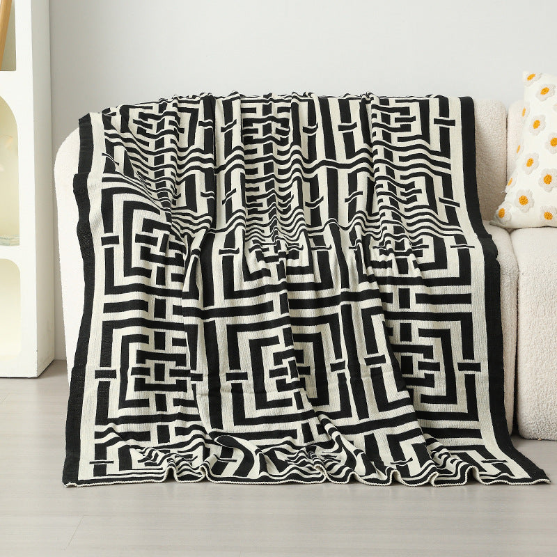 Warme Damen-Dekodecke mit modernem geometrischem Muster