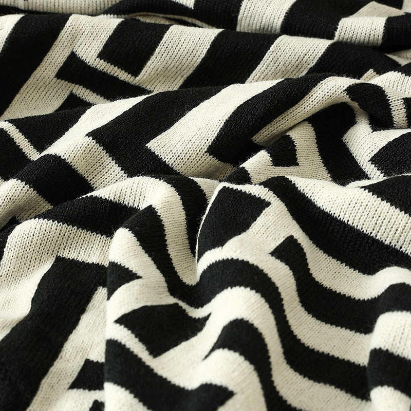 Warme Damen-Dekodecke mit modernem geometrischem Muster