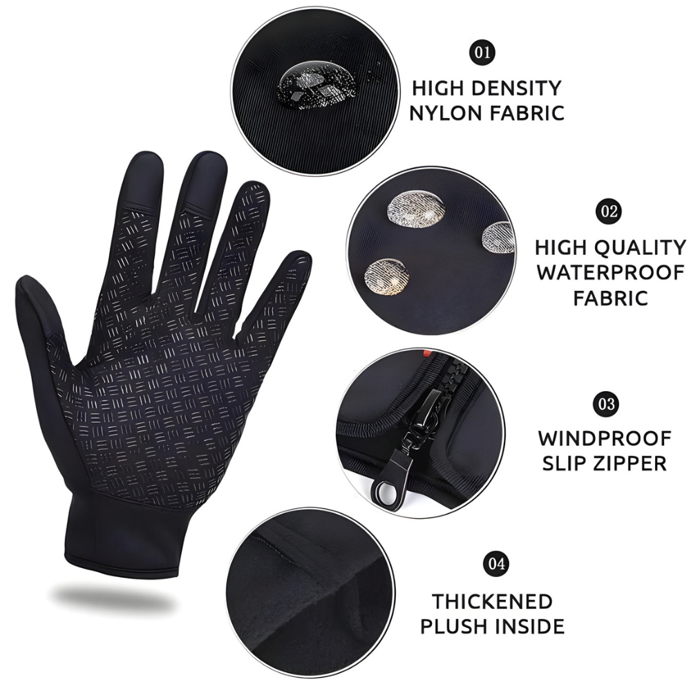 Warme, wasserdichte Winterhandschuhe mit Touchscreen-Funktion