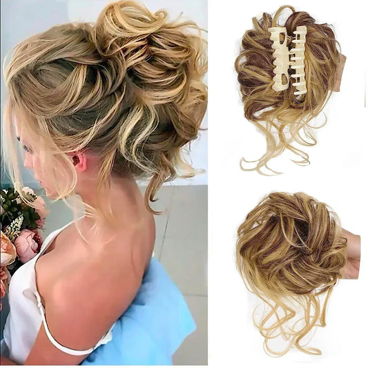 Messy-Dutt mit Haarklammer und vollen Locken für Damen