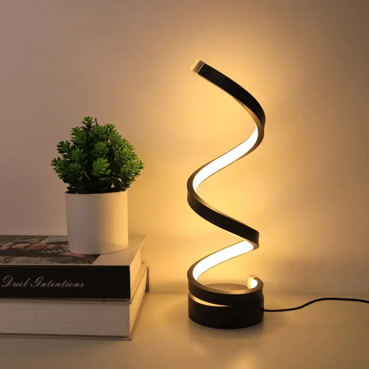 Moderne LED-Tischlampe im Spiraldesign