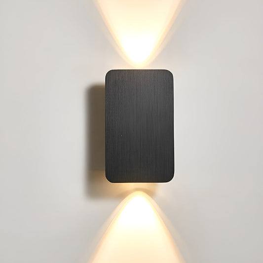 Moderne LED-Wandleuchte – Rechteckiges Design – Innenbeleuchtung – Mit gebürsteter schwarzer Oberfläche