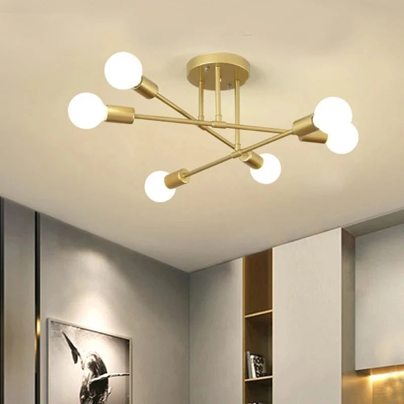 Moderne LED-Deckenlampe mit E27-Metallgehäuse – Beleuchtung für Wohnzimmer und Schlafzimmer