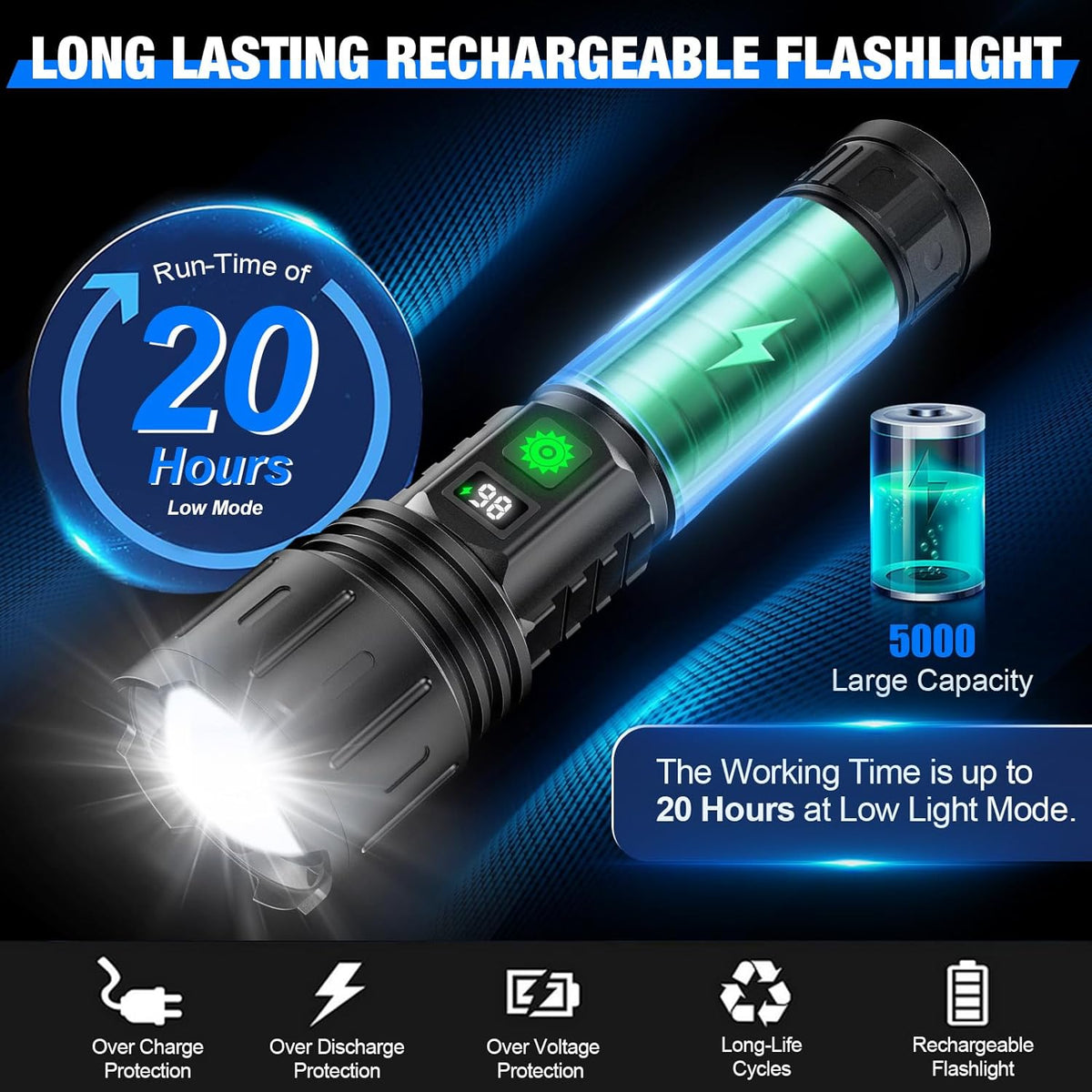 Taktische LED-Taschenlampe mit hoher Leuchtkraft