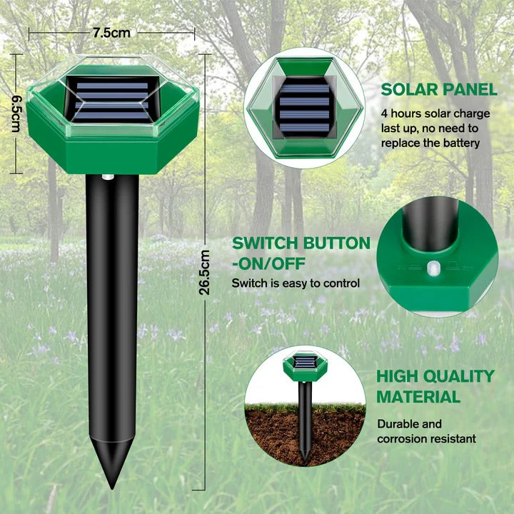 Solar-Ultraschall-Maulwurfschreck - 4er-Set