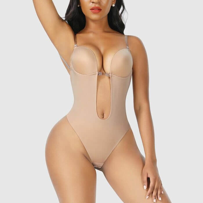Rückenfreier Damen-Formbody in nahtloser Ausführung für festliche Anlässe