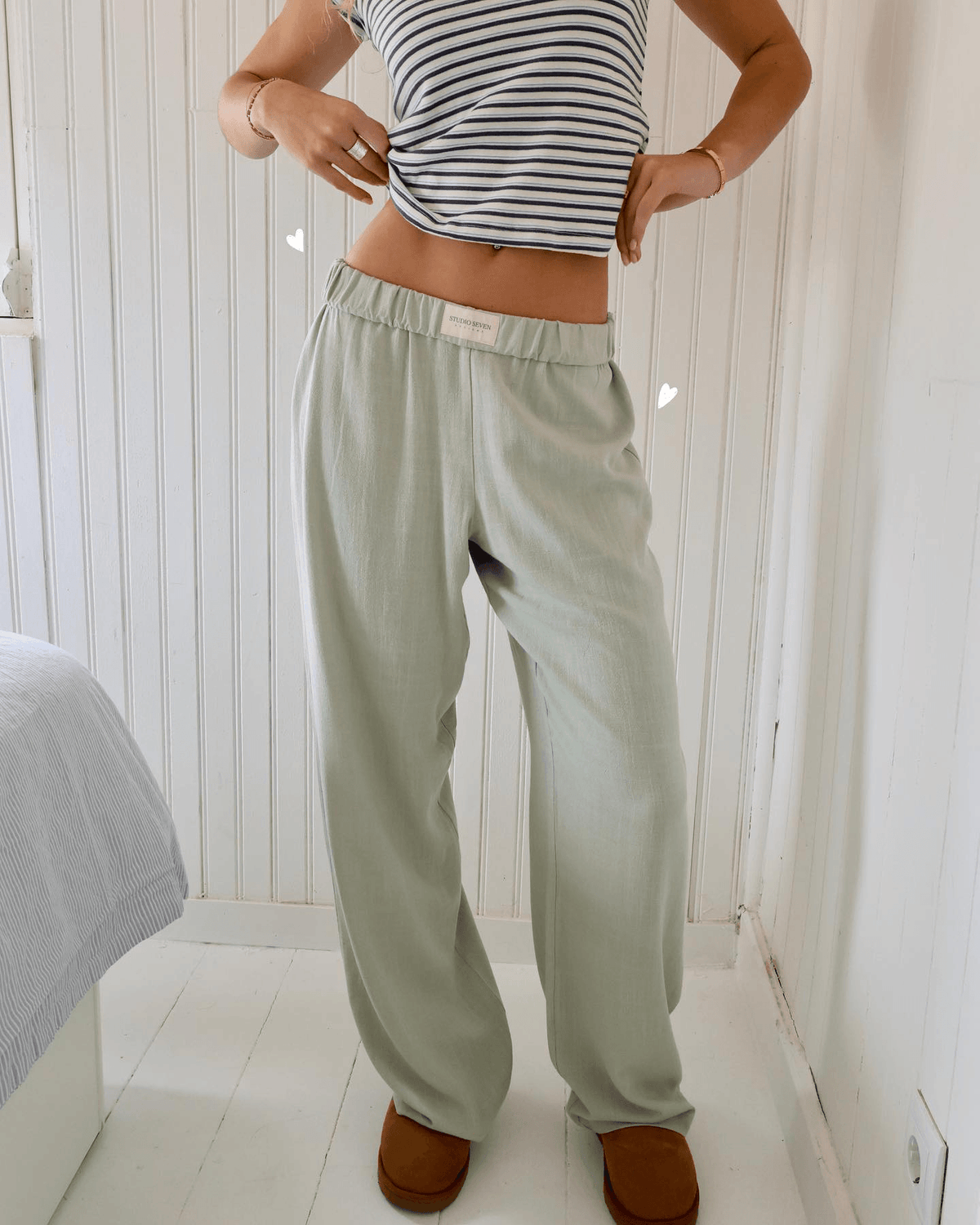 Locker geschnittene Damen-Loungehose mit elastischem Bund, weich, leicht und bequem mit Seitentaschen für maximalen Komfort