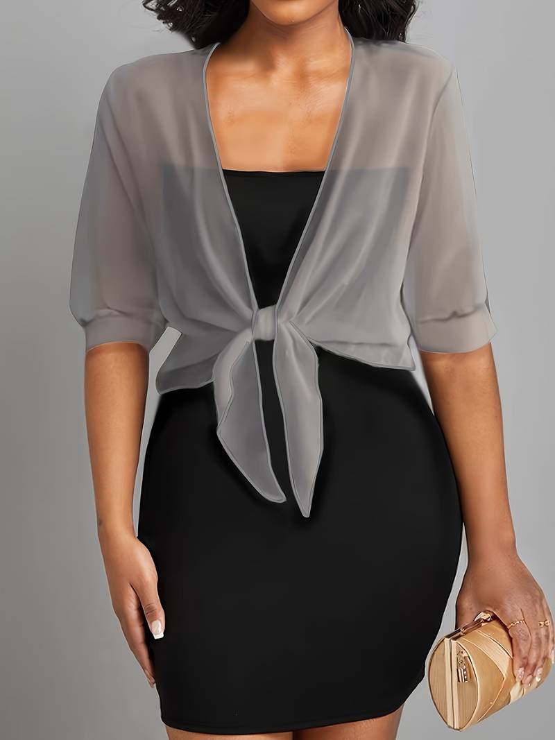 Damen Sommer Chiffon-Oberteil mit Bindeband