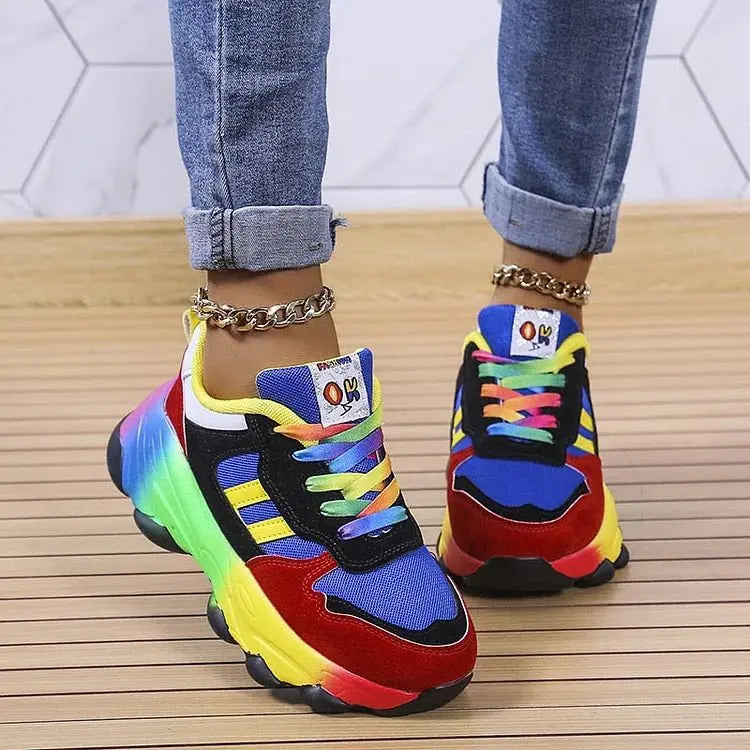 Orthopädische Damen-Sneaker in Regenbogenfarben – leicht und bequem