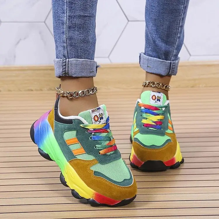 Orthopädische Damen-Sneaker in Regenbogenfarben – leicht und bequem