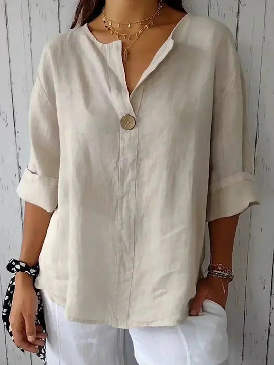 Oversized Damenbluse mit Knöpfen