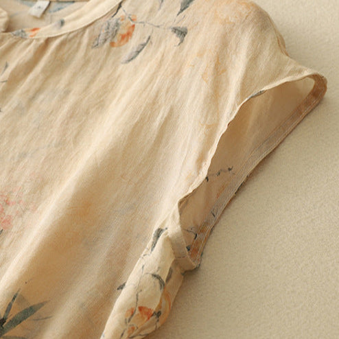 Ärmellose Damenbluse mit Blumenmuster