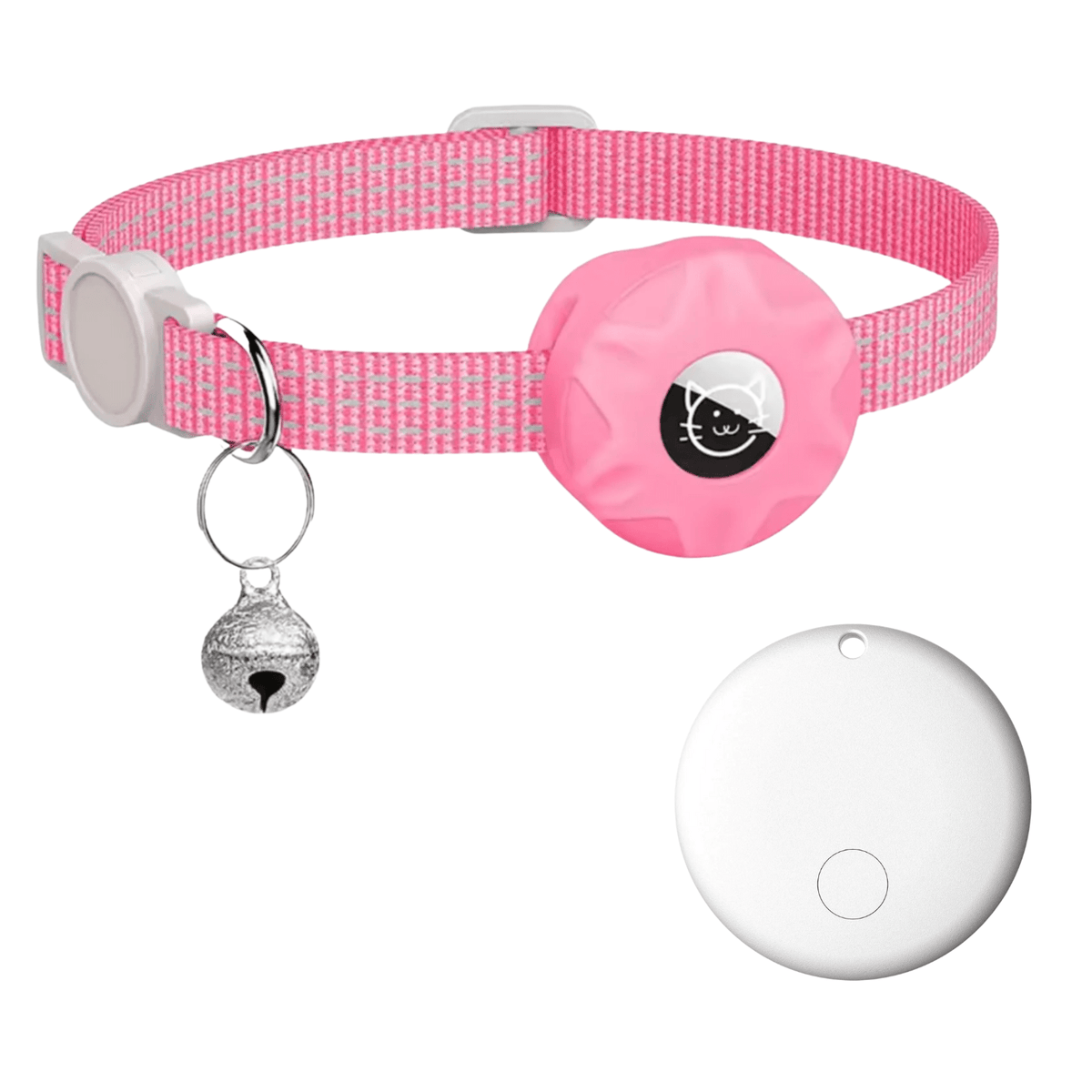 Smarter Haustier-Tracker mit reflektierendem Halsband für Hunde und Katzen – Bluetooth-Tracker mit Alarmfunktion