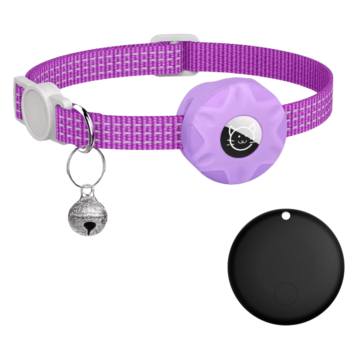 Smarter Haustier-Tracker mit reflektierendem Halsband für Hunde und Katzen – Bluetooth-Tracker mit Alarmfunktion