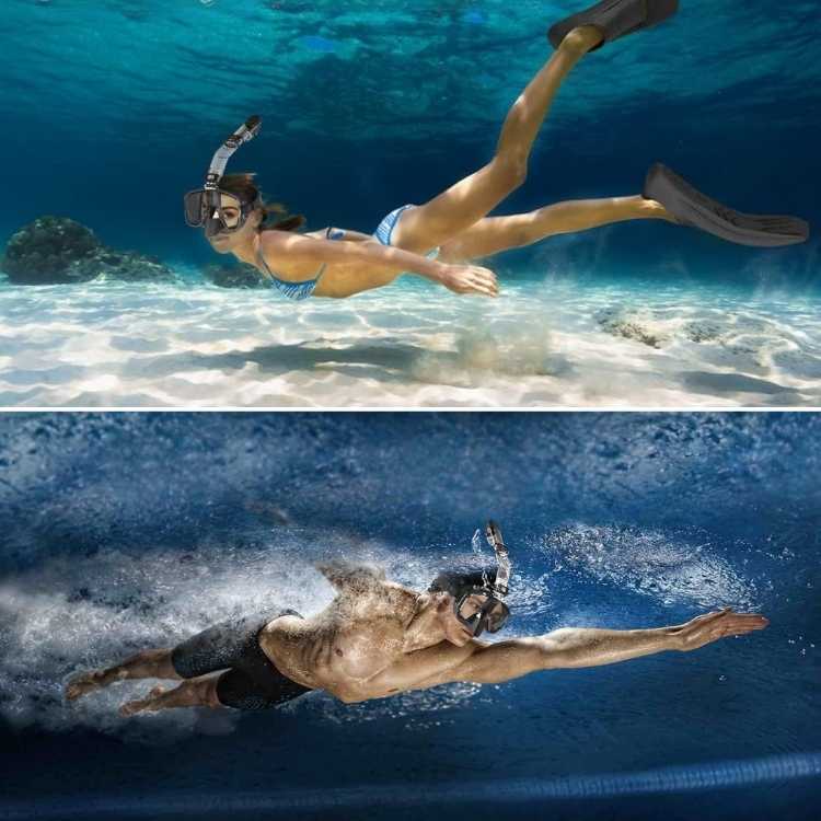 Faltbare Tauchmaske mit 180°-Sichtfeld für Wassersport