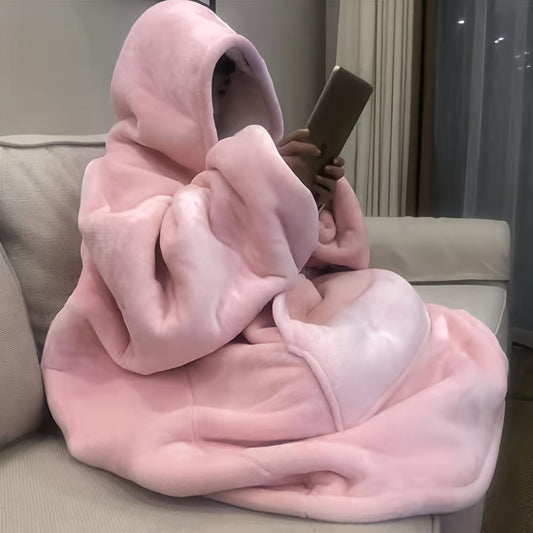 Oversized tragbare Kuscheldecke Kapuzenpullover - weicher Sherpa-Fleece-Pullover